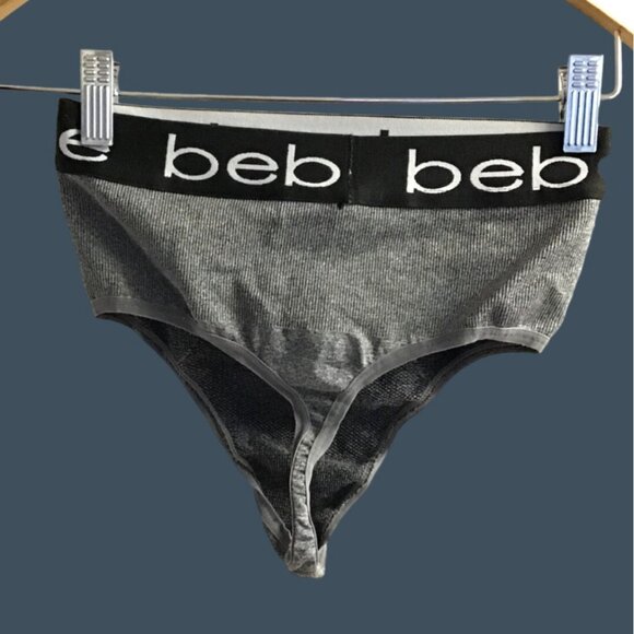 BEBE- WOMENS HIGH WAISTED TUMMY CONTROL THONG UNDERWEAR SIZE-SMALL - Picture 2 of 4